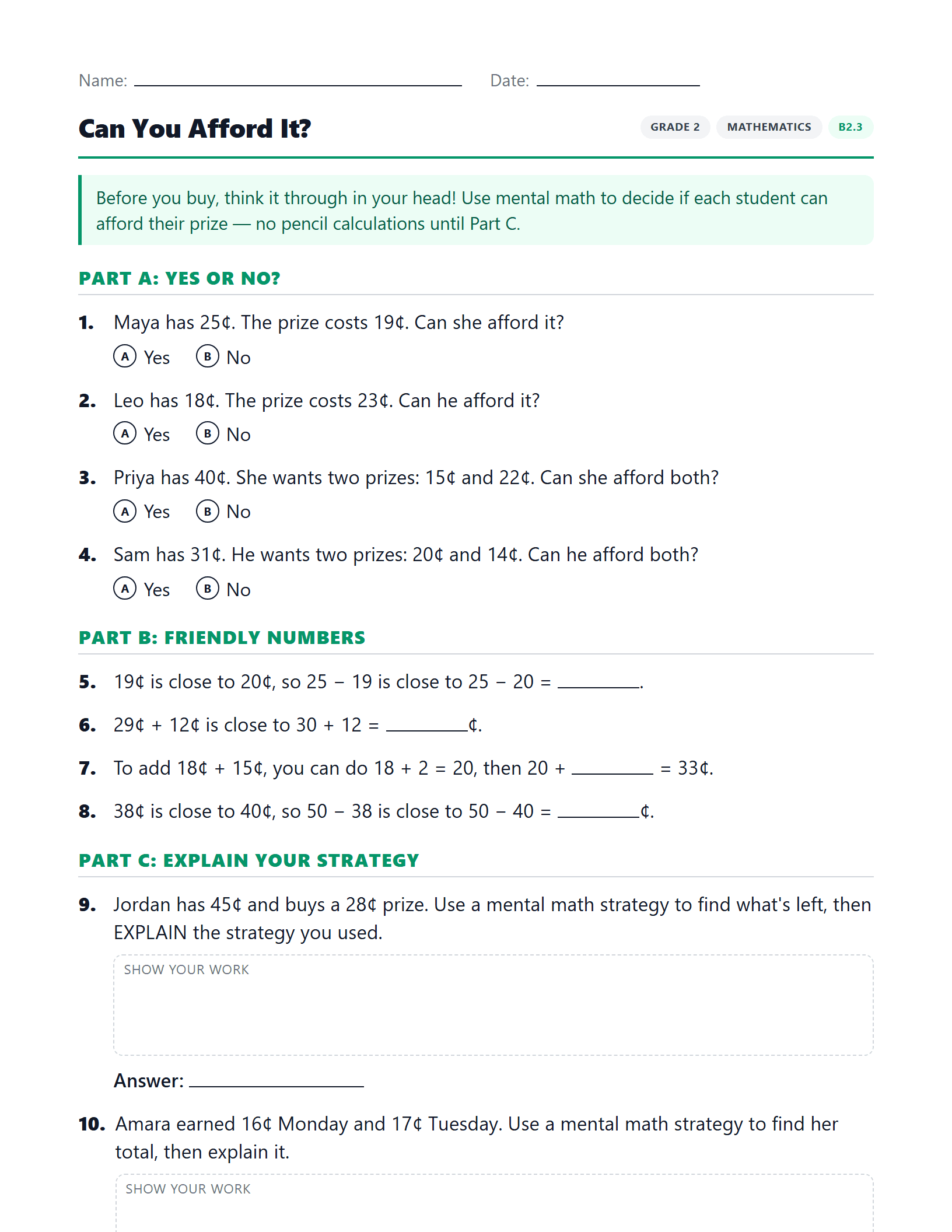 Preview of Can You Afford It? worksheet